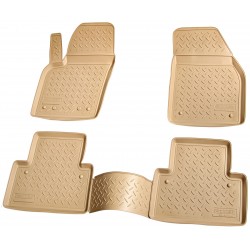 Set de 4 covorase bej cauciuc 3D stil tavita premium pentru Volvo S40, V50 2004-2012