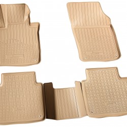 Set de 5 covorase bej cauciuc 3D stil tavita premium pentru Volvo S90, V90 II,2 din 2016