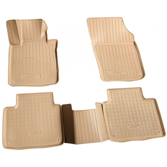 Set de 5 covorase bej cauciuc 3D stil tavita premium pentru Volvo S90, V90 II,2 din 2016