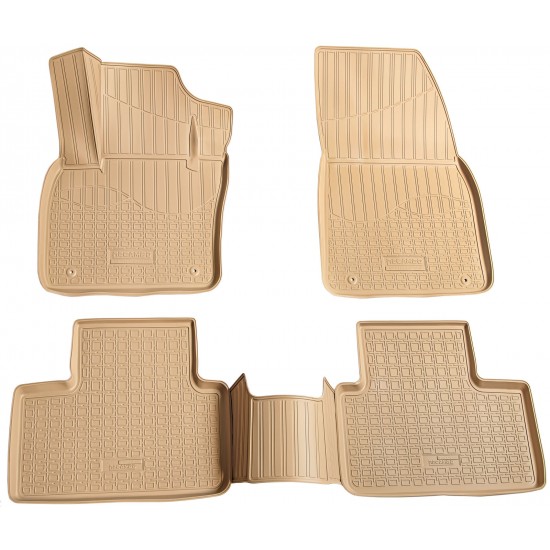 Set de 5 covorase bej cauciuc 3D stil tavita premium pentru Volvo XC40 din 2017