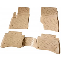 Set de 4 covorase bej cauciuc 3D stil tavita premium pentru VW Touareg I 7L 2002-2010