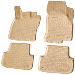 Set de 4 covorase bej cauciuc 3D stil tavita premium pentru Audi A3 8V Sedan, Sportback din 2012