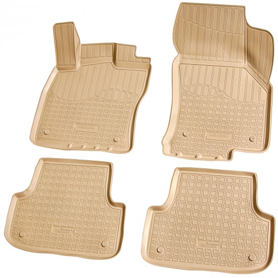 Set de 4 covorase bej cauciuc 3D stil tavita premium pentru Audi A3 8V Sedan, Sportback din 2012