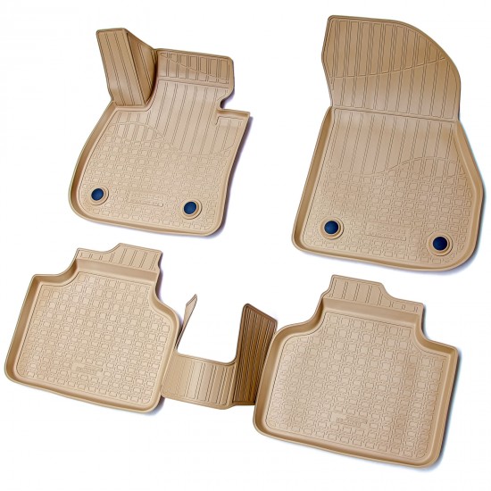 Set de 5 covorase bej cauciuc 3D stil tavita premium pentru BMW Seria 2 Active Tourer F45 din 2014