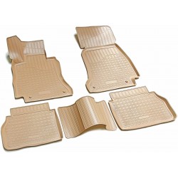 Set de 5 covorase bej cauciuc 3D stil tavita premium pentru Mercedes E-Class W213, S213, X213 All-Terrain din 2016