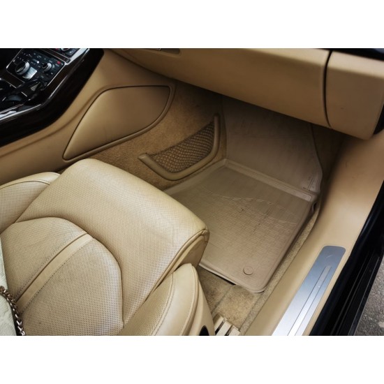 Set de 4 covorase bej cauciuc 3D stil tavita premium Audi A8 D4 4H 2010-2017