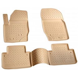 Set de 4 covorase bej cauciuc 3D stil tavita premium pentru Volvo XC90 I 2002-2014