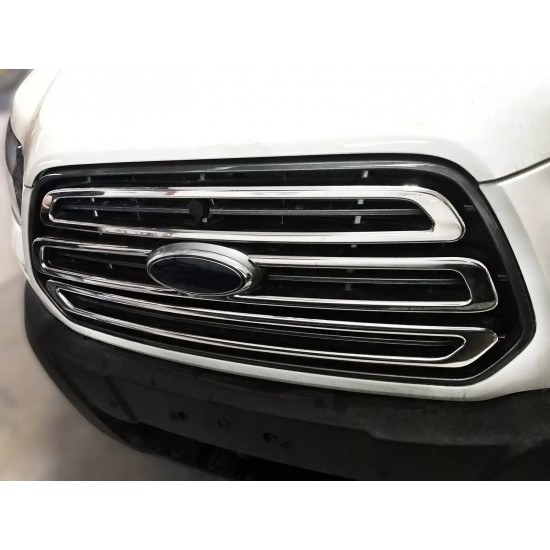 Set de 3 ornamente grila/masca fata crom pentru Ford Transit 7 din 2013-2018