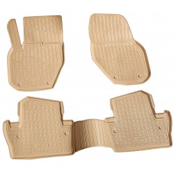 Set de 4 covorase bej cauciuc 3D stil tavita premium pentru Volvo S60, V60 din 2010-2018