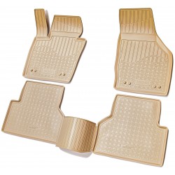 Set de 4 covorase bej cauciuc 3D stil tavita premium pentru Audi Q3 din 2011-2018