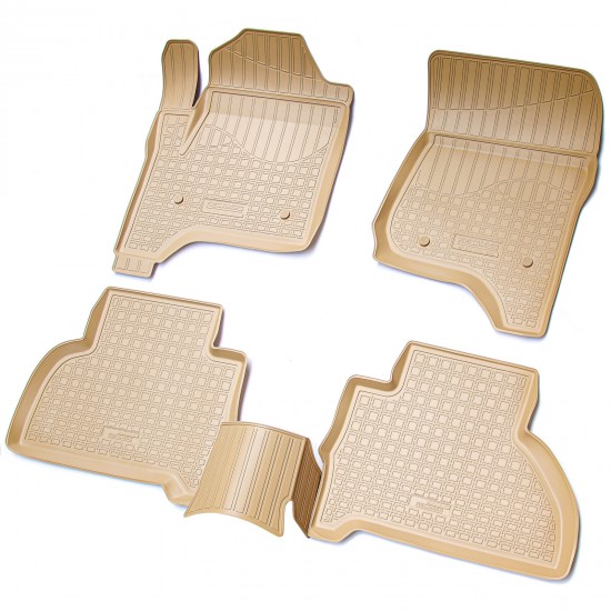 Set de 4 covorase bej cauciuc 3D stil tavita premium pentru  Cadillac Escalade, Chevrolet Suburban, Tahoe, GMC Yukon din 2015-2020