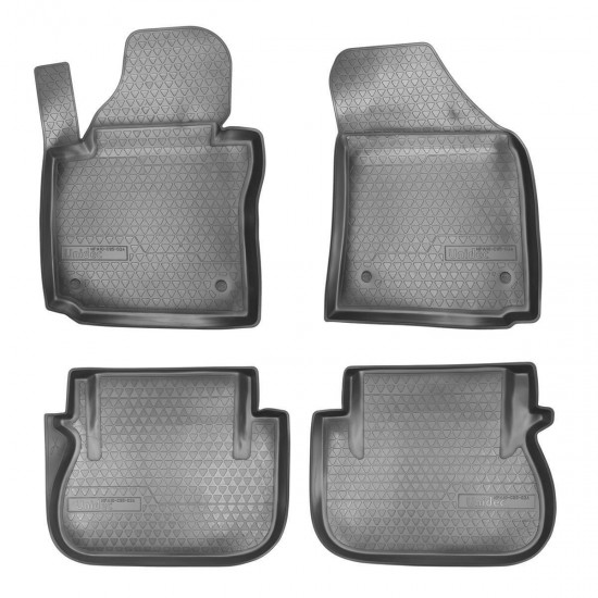 Set de 4 covorase cauciuc 3D stil tavita premium pentru VW Caddy III, 3, Caddy IV, 4 din 2003 cu doua usi glisante