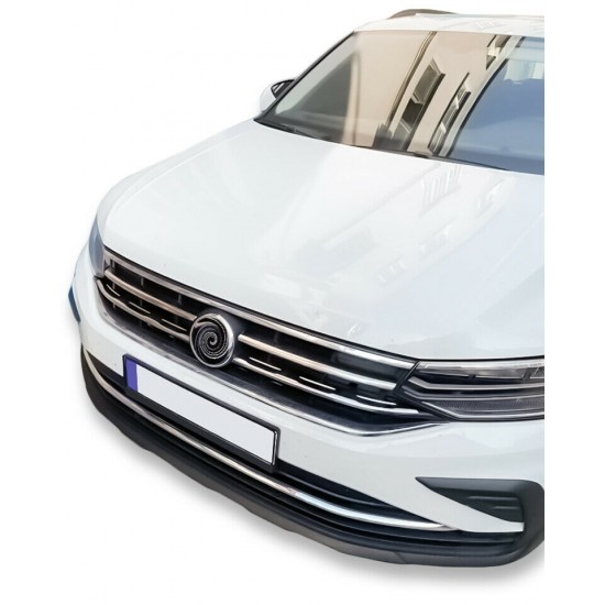 Set de 4 ornamente cromate din inox grila, masca fata pentru VW Tiguan II Facelift din 2020