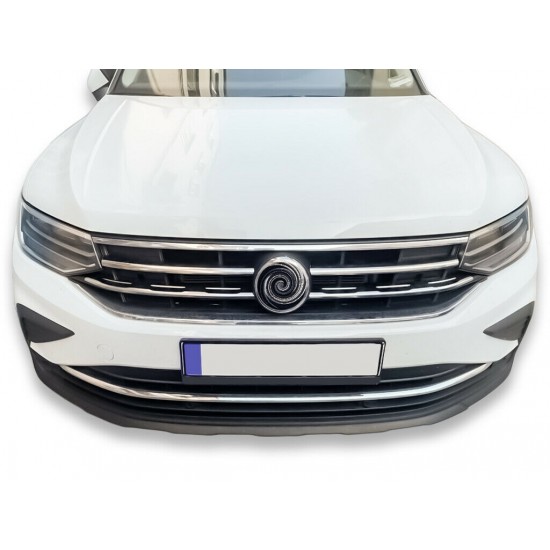 Set de 4 ornamente cromate din inox grila, masca fata pentru VW Tiguan II Facelift din 2020