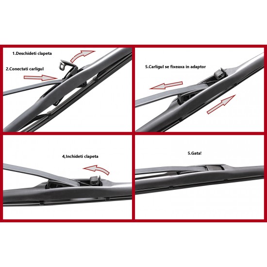 Stergator hybrid premium pentru Mercedes 190 W201, Baby Benz din 1982-1993 - 600 mm