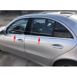 Set de 4 ornamente chedere/geamuri crom pentru Mercedes E-Class W211 din 2002-2009