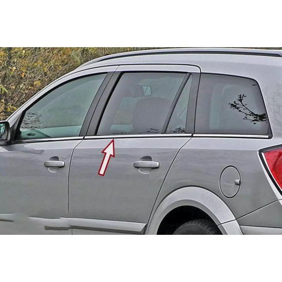 Set de 6 ornamente chedere/geamuri crom pentru Opel Astra H Caravan/Break/Combi din 2004-2010