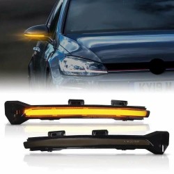 Set de 2 Lampi semnalizare oglinda LED fumurii pentru VW Golf 7, VII, VW Sportsvan din 2014, VW Touran II, 2 din 2015