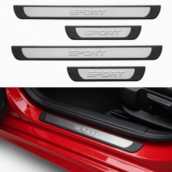 Set de 4 protectii universale pentru praguri din ABS si inox mat, stil SPORT