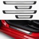 Set de 4 protectii universale pentru praguri din ABS si inox mat, stil SPORT