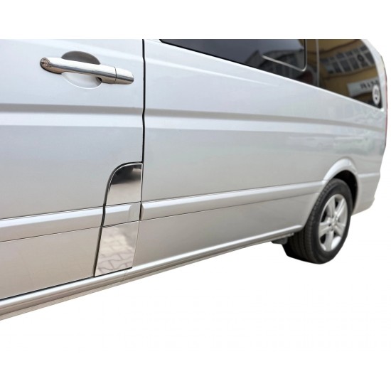 Set de 2 ornamente cromate din inox portiera/capacul la rezervor pentru Mercedes Vito, Viano W639 din 2003-2014