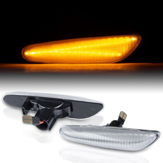 Set de 2 Lampi semnalizare aripa/laterala LED pentru BMW Seria 5 E60, E61, Seria 1 E81, E82, X1 E84, X3 E83, X5 E53, Seria 3 E36, E46, E90, E91