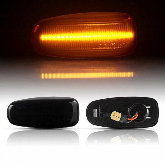 Set de 2 Lampi semnalizare laterala/aripi LED fumurii pentru Mercedes C-Class W202, S202 din 1996-2000