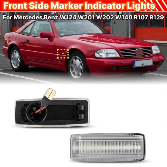 Set de 2 Lampi semnalizare laterala LED pentru Mercedes W124, S124, W201, W202, S202, W140, R107, R129
