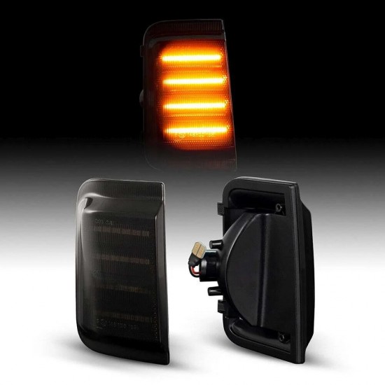 Set de 2 Lampi semnalizare oglinda LED fumurii pentru Fiat Ducato 250 din 2006, Opel Movano C din 2021, Citroen Jumper din 2006, Peugeot Boxer din 2006