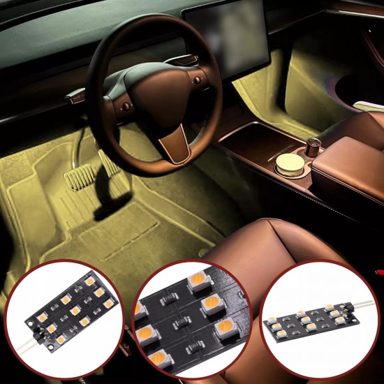 Set de 2 placi cu module LED lumina calda interior pentru Audi A1, A3, A4 B6,B7,B8, B9, A5, A6 C6, C7, C8, A8, Q2, Q3, Q5, Q7