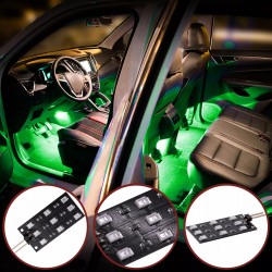 Set de 2 placi cu module LED lumina verde interior pentru Audi A1, A3, A4 B6,B7,B8, B9, A5, A6 C6, C7, C8, A8, Q2, Q3, Q5, Q7