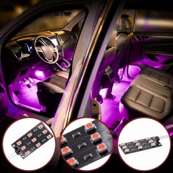 Set de 2 placi cu module LED lumina roz interior pentru Audi A1, A3, A4 B6,B7,B8, B9, A5, A6 C6, C7, C8, A8, Q2, Q3, Q5, Q7