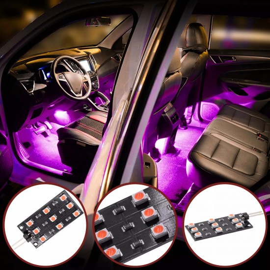 Set de 2 placi cu module LED lumina roz interior pentru Audi A1, A3, A4 B6,B7,B8, B9, A5, A6 C6, C7, C8, A8, Q2, Q3, Q5, Q7