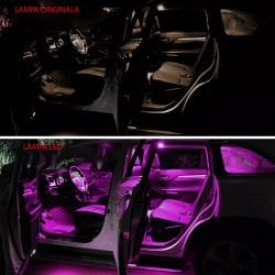 Set de 2 placi cu module LED lumina roz interior pentru Audi A1, A3, A4 B6,B7,B8, B9, A5, A6 C6, C7, C8, A8, Q2, Q3, Q5, Q7