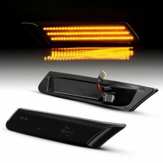 Set de 2 Lampi semnalizare laterala LED fumurii pentru Porsche 911 din 2005-2012, Boxster, Cayman din 2005-2008