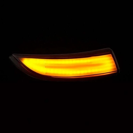 Set de 2 Lampi semnalizare oglinda LED fumurii pentru Ford Fiesta MK7 din 2008-2017, Ford B-Max din 2012-2017