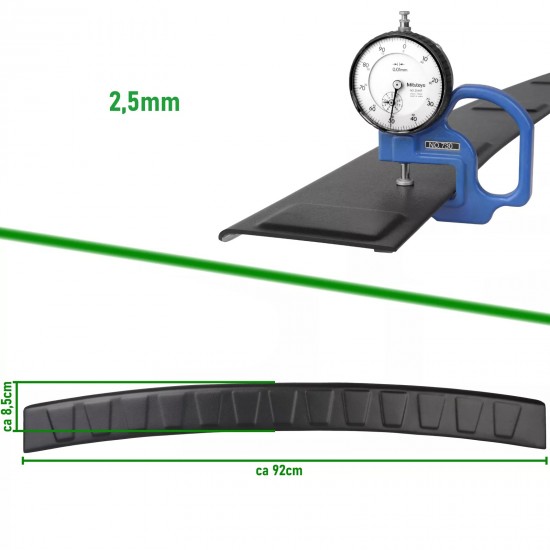 Ornament protectie portbagaj/bara spate neagra din ABS pentru VW Touran 1T3 din 2010-2015