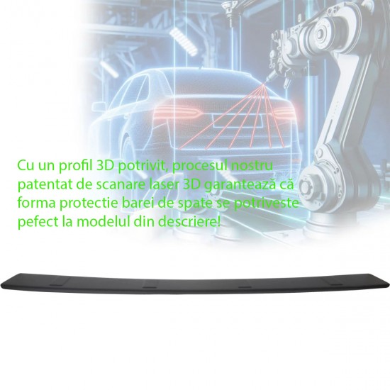 Ornament protectie portbagaj/bara spate neagra din ABS pentru VW Caddy III, 3 din 2003-2015