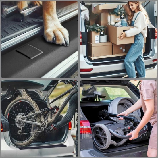 Ornament protectie portbagaj/bara spate neagra din ABS pentru Dacia Duster I din 2010-2018