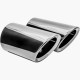 Set de 2 ornamente cromate toba de esapament/evacuare din inox, universale 135x75 mm