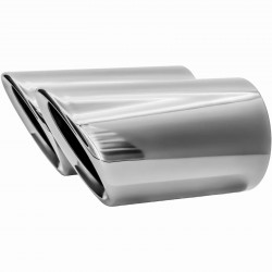 Set de 2 ornamente cromate toba de esapament/evacuare din inox, universale 135x75 mm