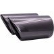 Set de 2 ornamente negru cromat toba de esapament/evacuare din inox, universale 140x70 mm