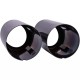Set de 2 ornamente negru cromat toba de esapament/evacuare din inox, universale 140x70 mm