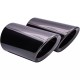 Set de 2 ornamente negru cromat toba de esapament/evacuare din inox, universale 140x70 mm