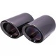 Set de 2 ornamente negru cromat toba de esapament/evacuare din inox, universale 140x70 mm