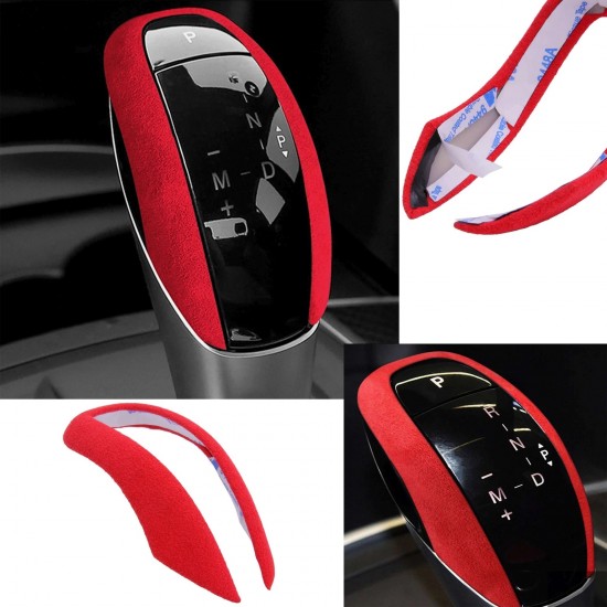 Husa si rama rosie din Alcantara pentru nuca schimbatorului de viteze pentru Alfa Romeo Stelvio din 2017, Giulia din 2016