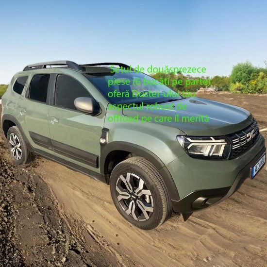 Set de 12 protectii aripi si usi overfendere premium, aspect offroad pentru Dacia Duster II, 2 din 2018 cu senzor