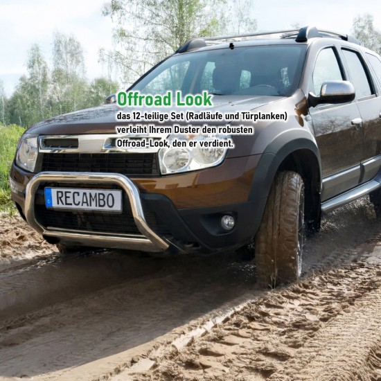 Set de 12 protectii aripi si usi overfendere premium, aspect offroad pentru Dacia Duster I din 2010-2017
