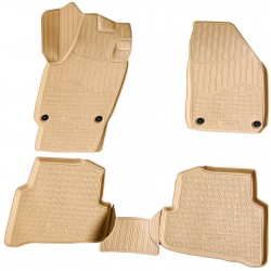 Set de 5 covorase bej cauciuc 3D stil tavita premium pentru VW Polo 6R / 6C 2009-2017