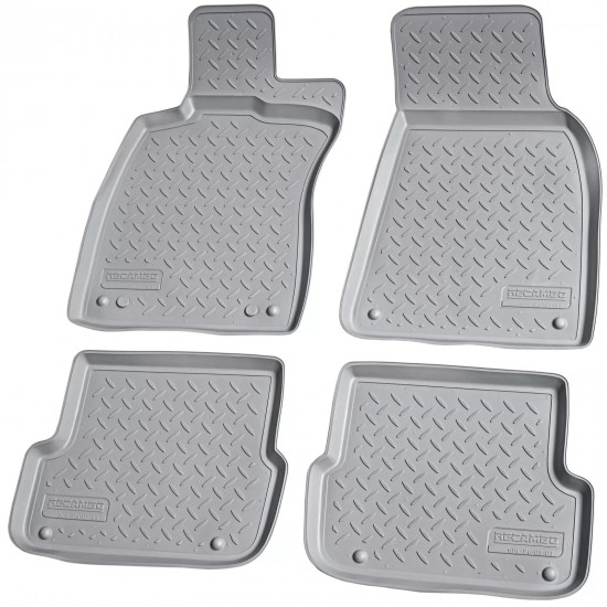 Set de 4 covorase gri cauciuc 3D stil tavita premium pentru Audi A6 C6 Sedan, Allroad, Avant/Break 2004-2011